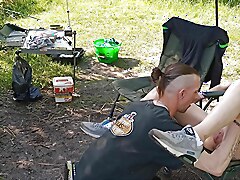 Fishing by the river under the hot sun leads to a steamy encounter with a voluptuous MILF. Passionate lovemaking in a secluded shack.